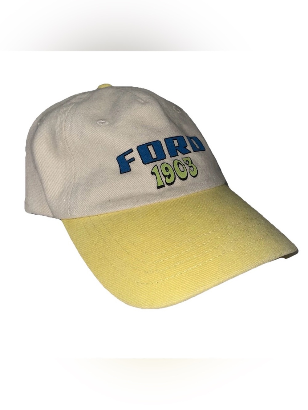 Ford Two-Tone Embroidered Cap — Cream & Yellow